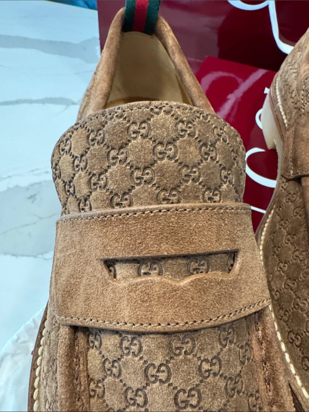 Gucci brown suede